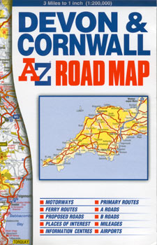 Devon and Cornwall - A - Z Road Map