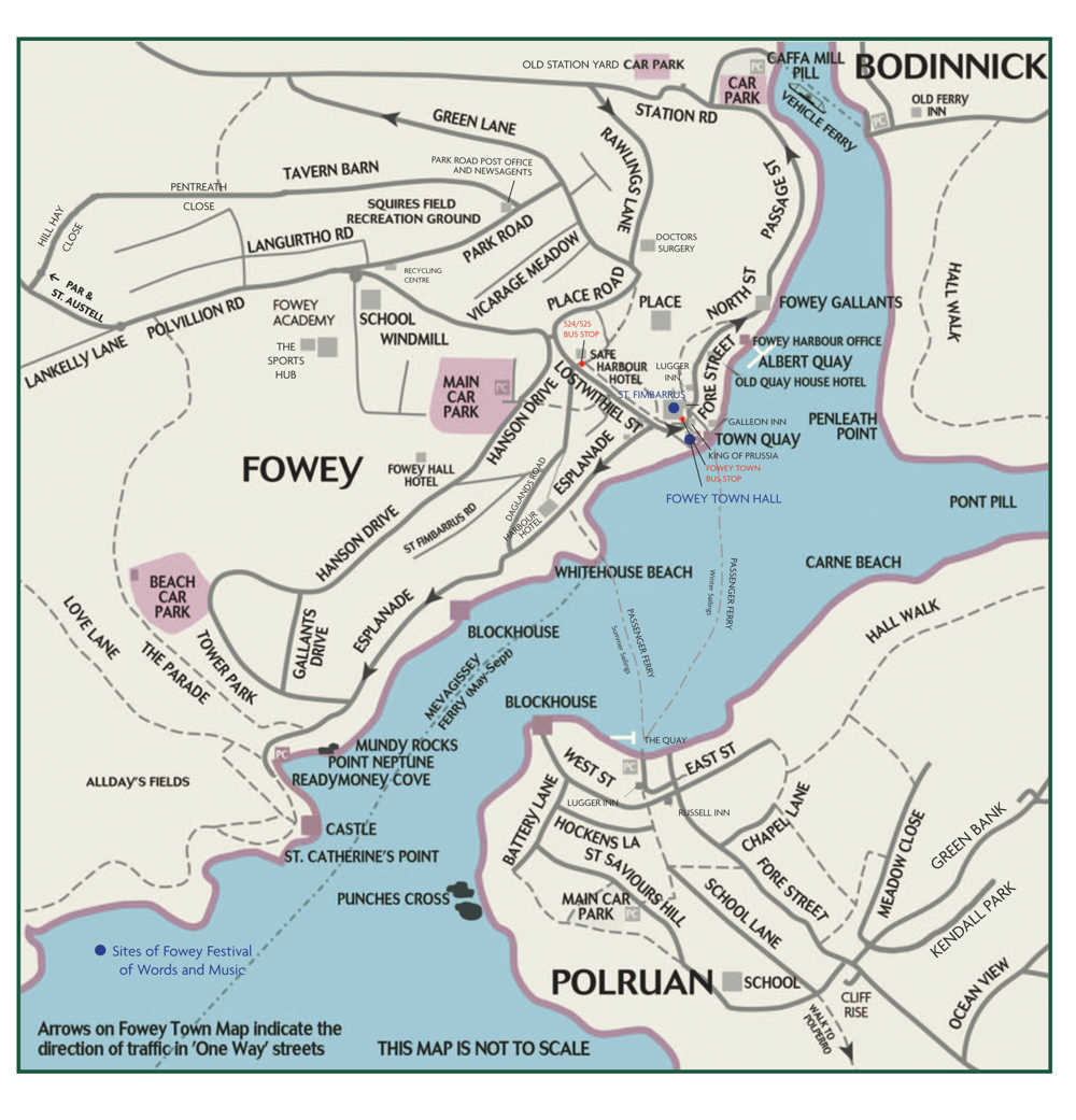 Map Of Fowey Area Street Map Of Fowey And Polruan In Cornwall - Fowey